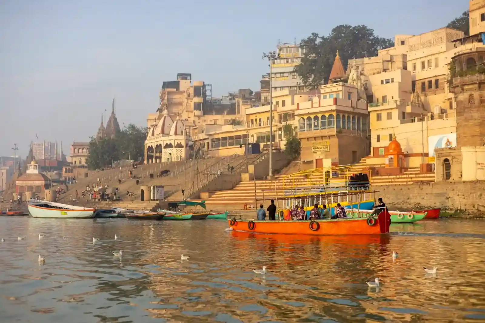 Varanasi ghats at sunrise